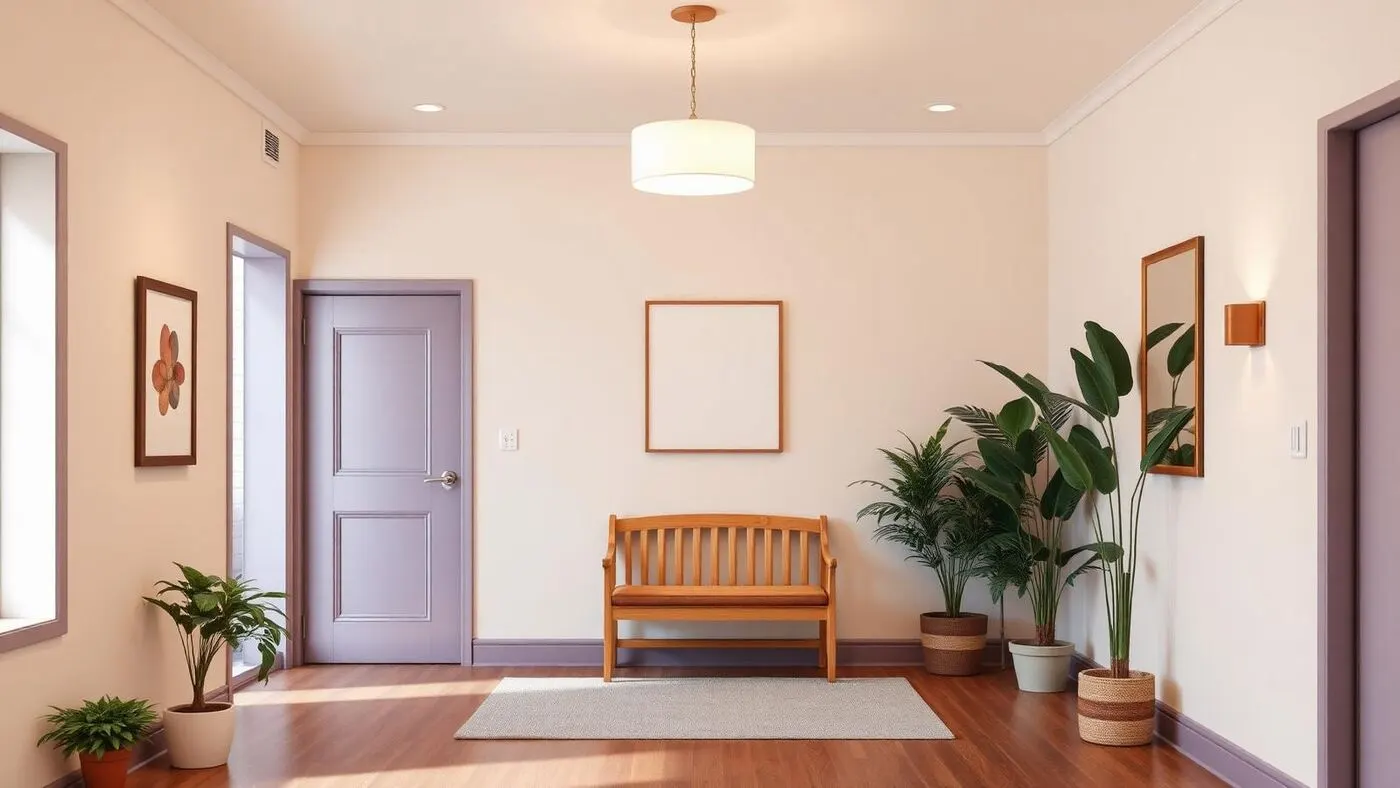 Welcoming counseling office entry — a warm, quiet place to start