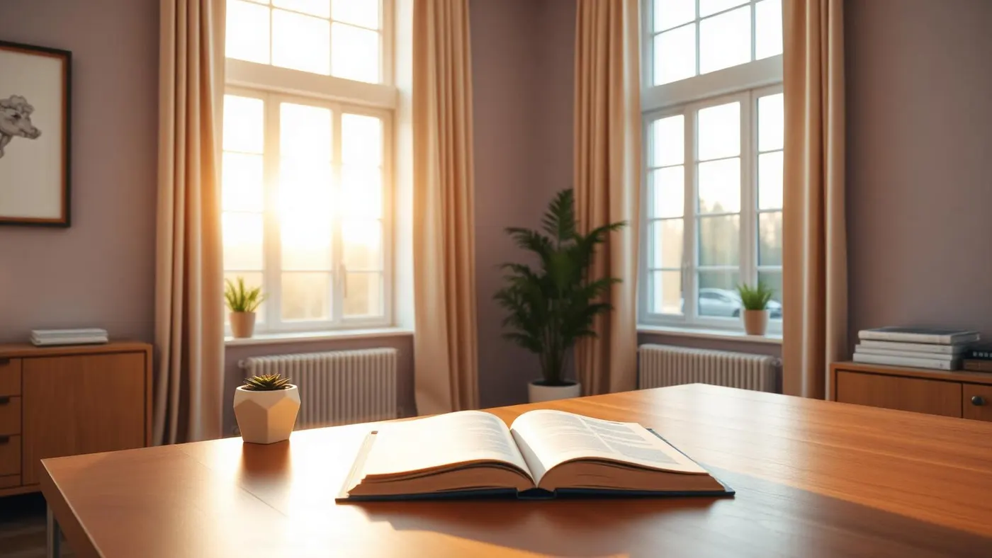 Sunlit therapy office — a quiet space to grow and heal